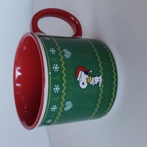 NWOT Snoopy and Woodstock Christmas Mug. Merry Christmas sweater look